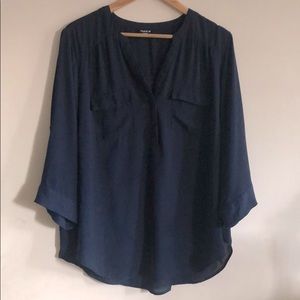 TORRID....navy blue blouse, size 1, 3/4 sleeves.🍁 (1)